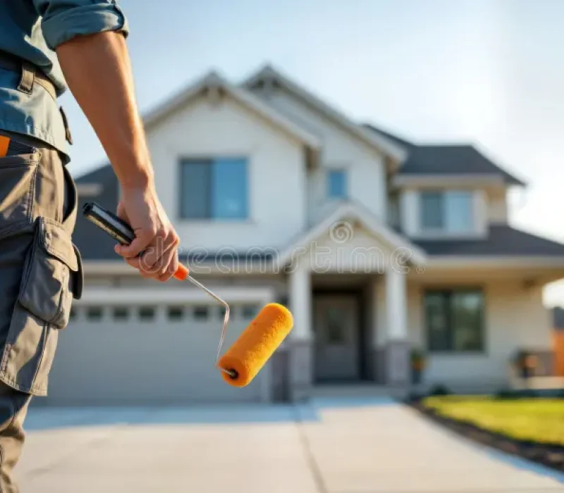 construction-worker-holding-paint-roller-front-house-exterior-painting-job-underway-pro-uniform-home-renovation-progress-351838644
